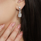 6CT EMERALD CUT DROP EARRING (13.6 TCW)