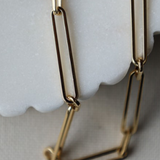 Paper Clip Alternating Link Necklace (20")