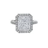 RAD. 6.5CT EMER CUT W/ MIRCO-PAVE SHANK F910-CZ-14K