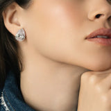 11CT Pear Shape Post Clip Stud (22 TCW)