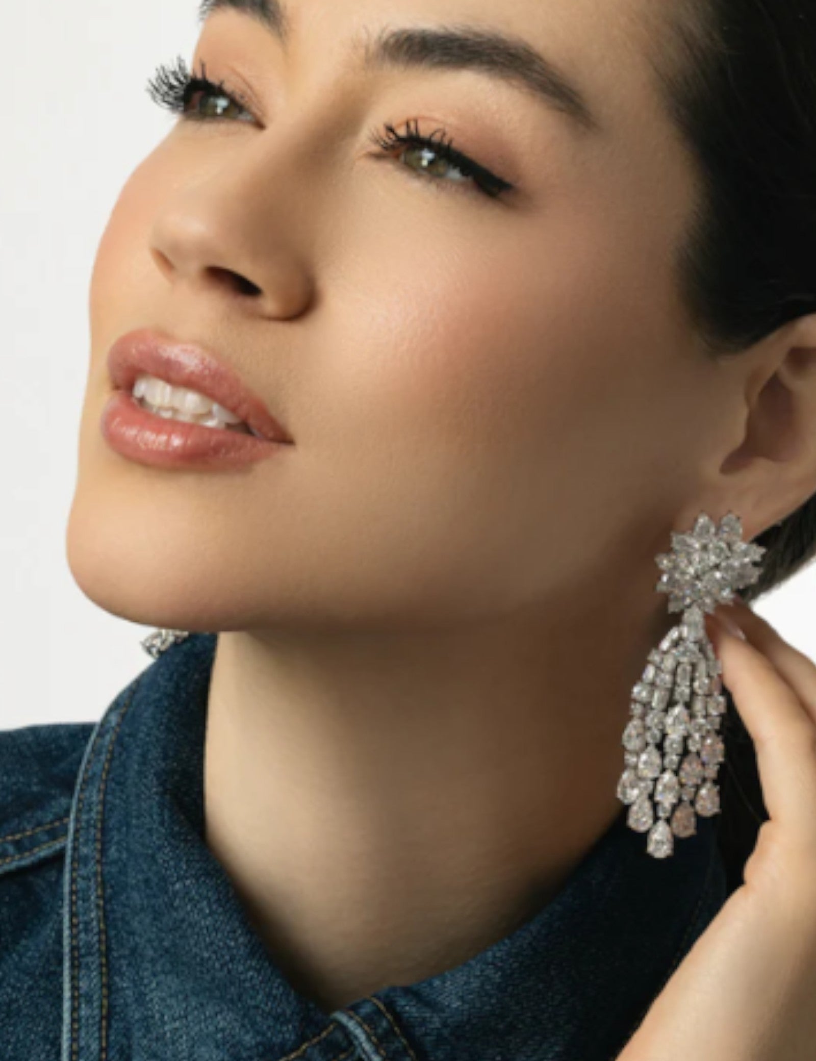 Cluster with Pear Waterfall Earring (38.5 TCW)