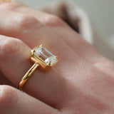 Bezel Set Emerald Cut Ring(5 TCW)