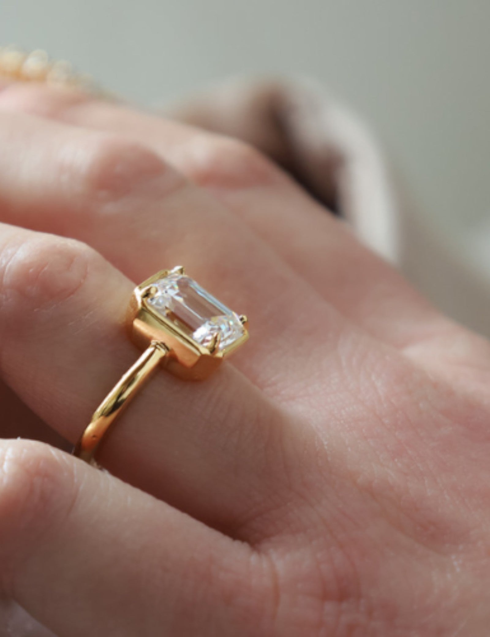 Bezel Set Emerald Cut Ring(5 TCW)