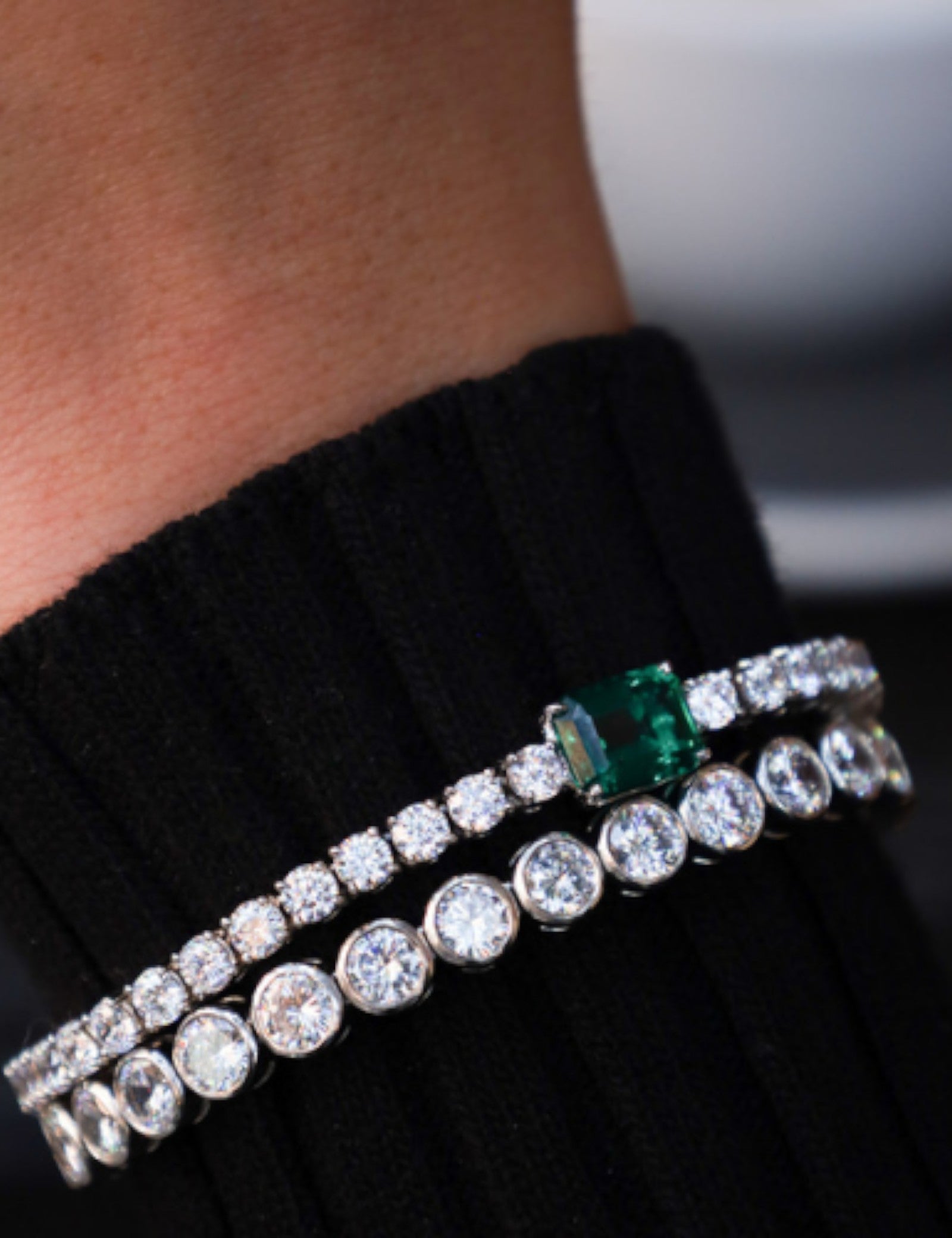 Emerald-Cut Emerald Tennis Bracelet (10.5 TCW)