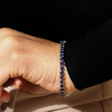 Sapphire Stone 3 Prong Tennis Bracelet (5.85 TCW)