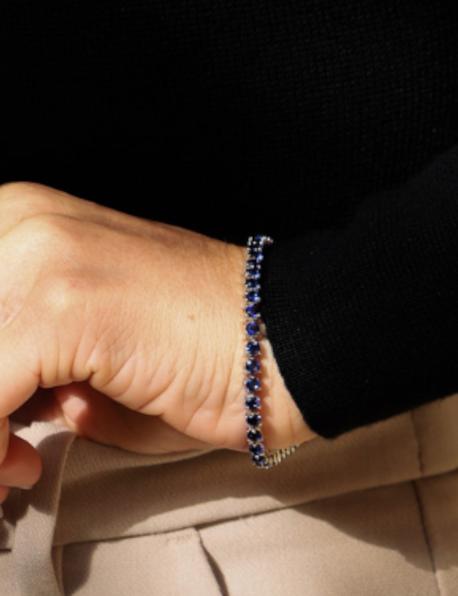 Sapphire Stone 3 Prong Tennis Bracelet (5.85 TCW)