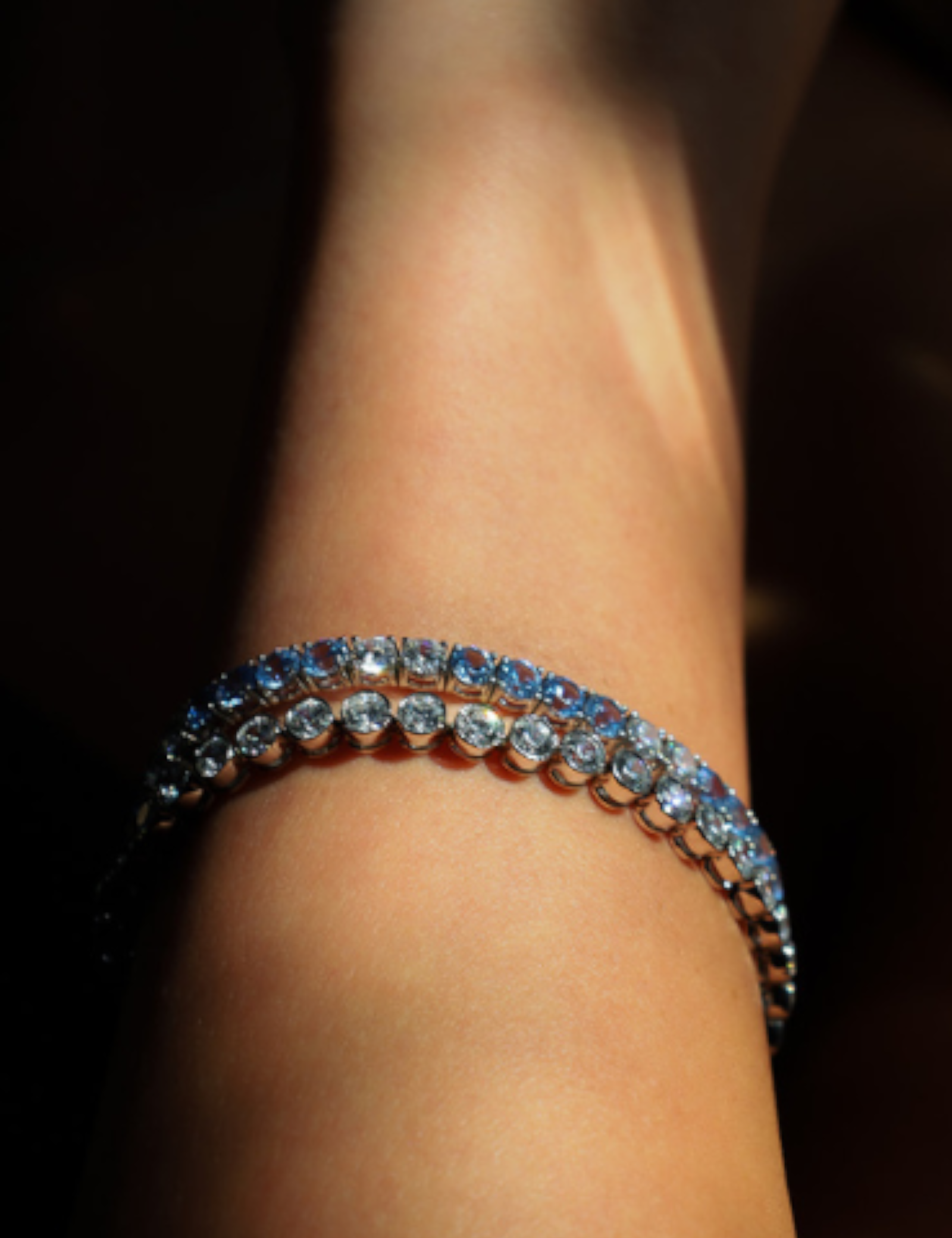 Azure Alternating Tennis Bracelet (10 TCW)