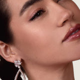 Pear Drop with Small Cluster Top Earring (8.5 TCW)