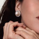 15MM PEARL BUTTON EAR - EF1115/PRL/CZ