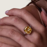 Canary Cushion Center with Baguette Side Stones (8.5TCW)