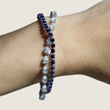 Sapphire Stone 3 Prong Tennis Bracelet (5.85 TCW)
