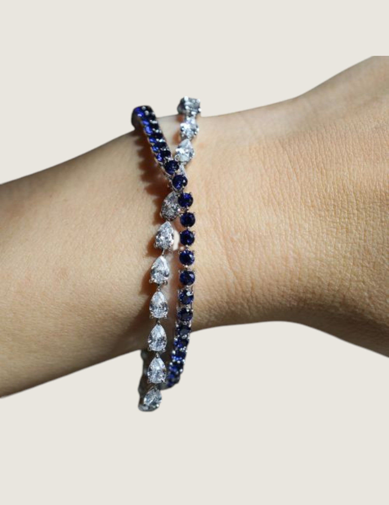 Sapphire Stone 3 Prong Tennis Bracelet (5.85 TCW)