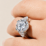 Oval with Trillion Sides Three Stone Ring (10TCW)
