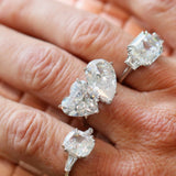 6ct(10mm x 16mm) Pear & 6ct(12mm) Heart Toi et Moi Ring