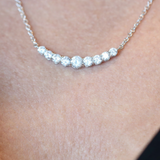 Graduated 9 Stone Pendant Necklace