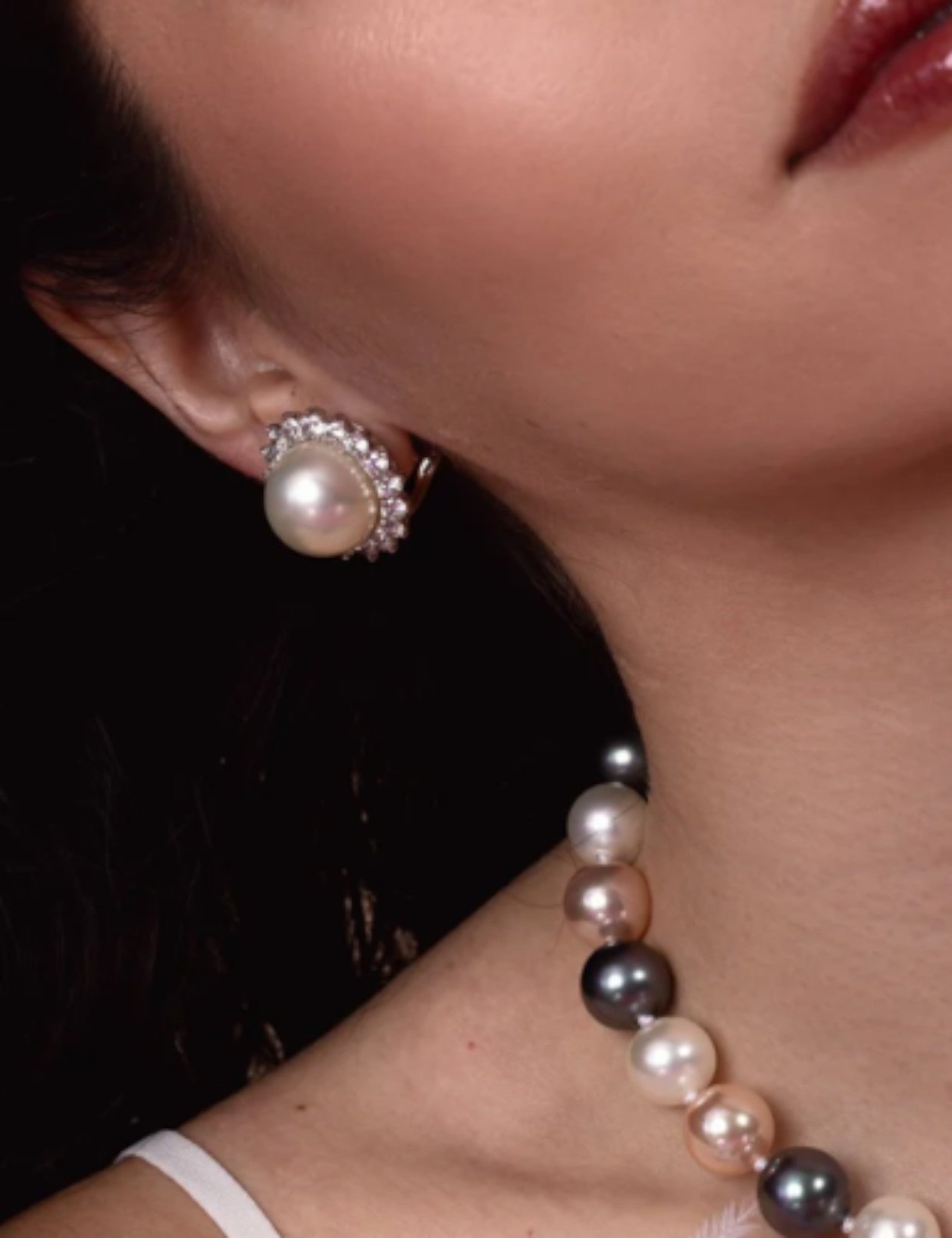 15MM PEARL BUTTON EAR - EF1115/PRL/CZ