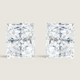 Radiant Rectangle Studs with Omega Back (5 TCW)