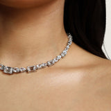 MULTI-SHAPED STONE NECKLACE - N159/CZ