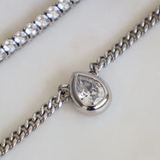 The Monaco Pear Bezel Drop Necklace