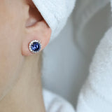 Sapphire and Pave Studs with Vermeil (3 TCW)