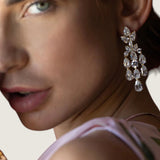Chandelier Earrings with Pear and Round Stones (16 TCW)