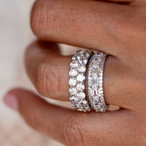 Pave Set Emerald Cut Band - F1571-CZ-14K