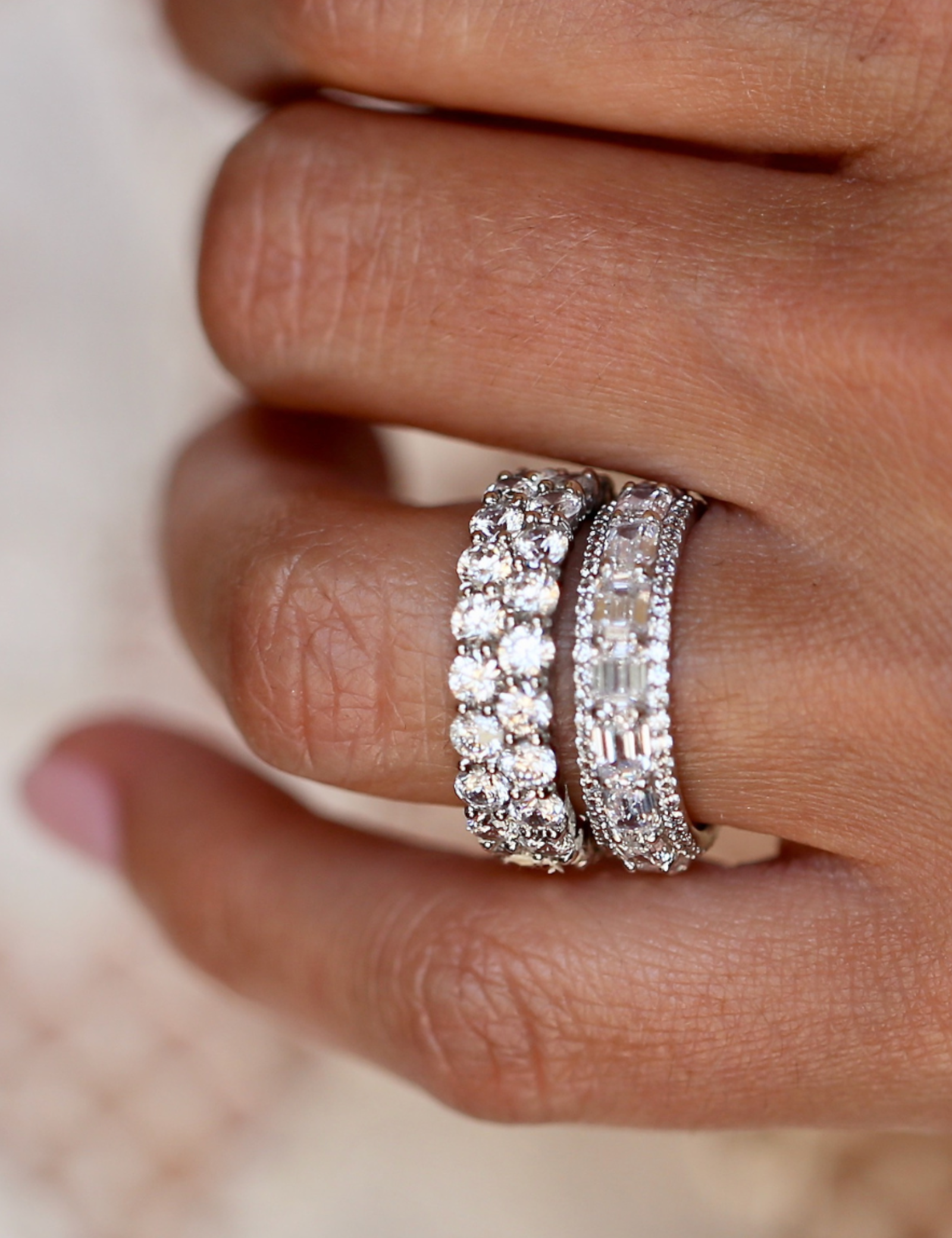 Pave Set Emerald Cut Band - F1571-CZ-14K