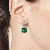 Emerald Square Antique Pave Drop Earrings (8TCW)