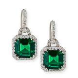 Emerald Square Antique Pave Drop Earrings (8TCW)