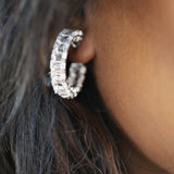 Small Emerald-Cut Hoop Earrings (15 TCW)