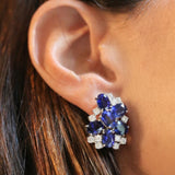 CLUSTER EARRING OF OVALS AND ROUNDS - EF1479/SAP/CZ