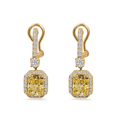 Radiant Canary Drop with Pave Earring