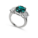 Emerald Lumière Cushion Ring (5 Carat Center)