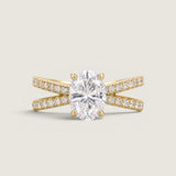 Split Shank with 2ct Oval Center - F1518/CZ/14KT