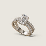 Split Shank with 2ct Oval Center - F1518/CZ/14KT