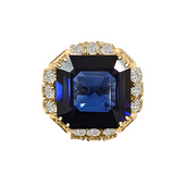XL Sapphire Cocktail Ring-F1512-SAP/CZ/14KT