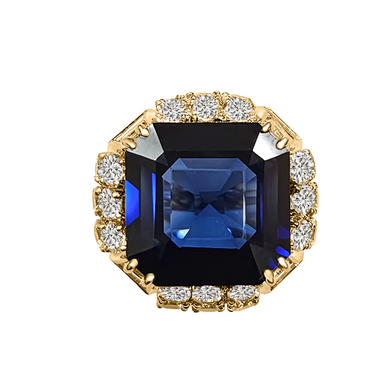 XL Sapphire Cocktail Ring-F1512-SAP/CZ/14KT