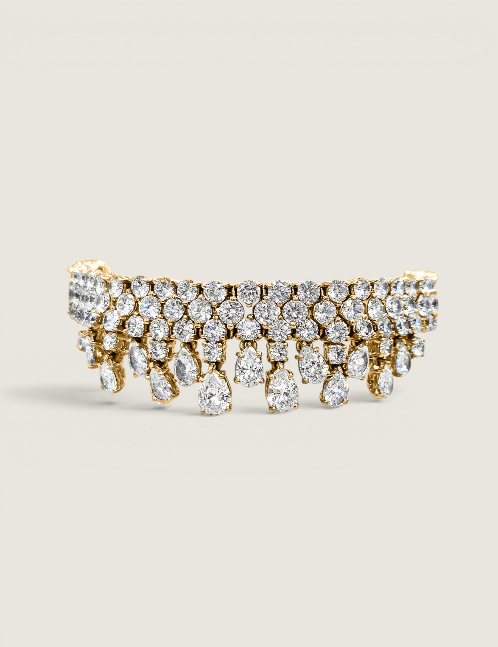 Multi-Row Bracelet with Pear Drops