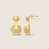 Puffed Double Round Drop Earring