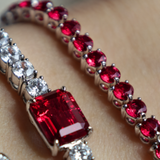 Ruby 3 Prong Tennis Bracelet (5.85 TCW)