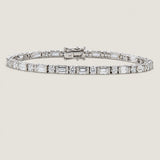 Alternating Baguette and Round Bracelet (7.2 TCW)