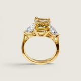 Canary Emerald & Pear Three-Stone Ring (6.50 TCW)