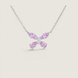 Pink Butterfly Pendant Necklace (2.75 TCW)