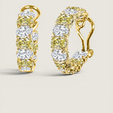 Canary and Clear Oval-Cut Hoop Earrings (11 TCW)