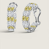 Canary and Clear Oval-Cut Hoop Earrings (11 TCW)