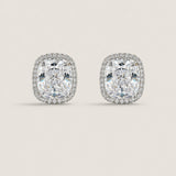 XL Cushion with Pave Halo Stud Earrings (19.25 TCW)