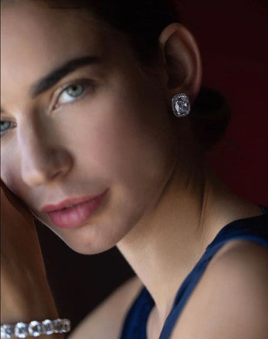 XL Cushion with Pave Halo Stud Earrings (19.25 TCW)