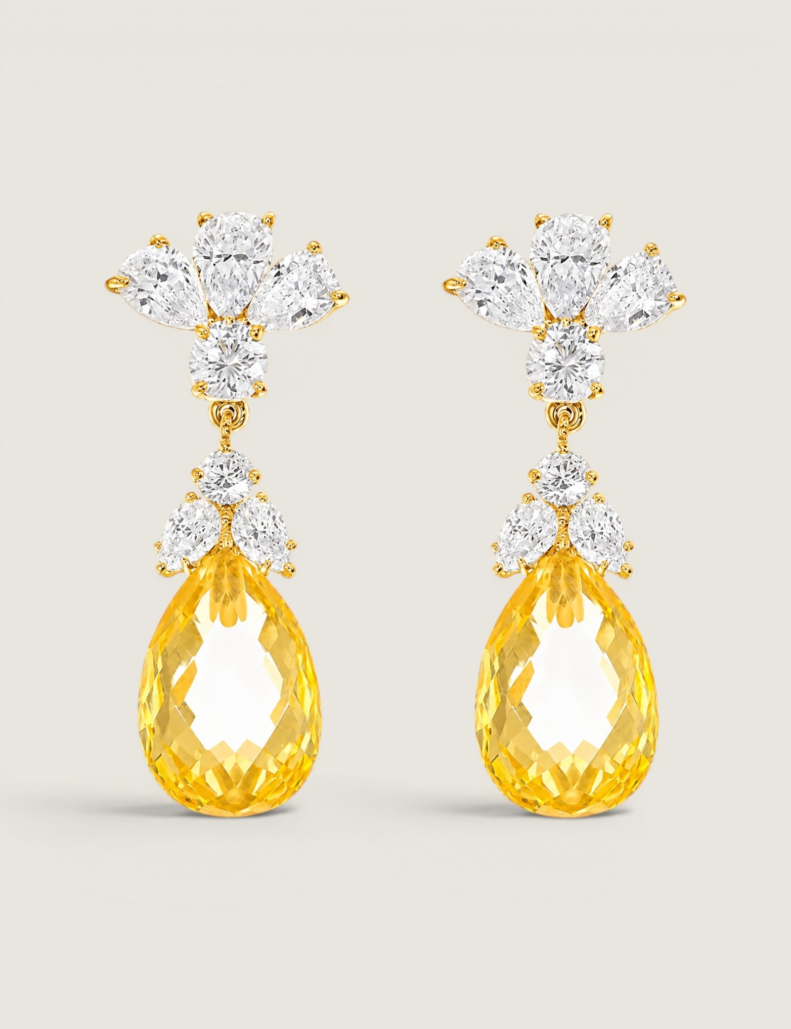 Canary Briolette Drop Earrings (25 TCW)