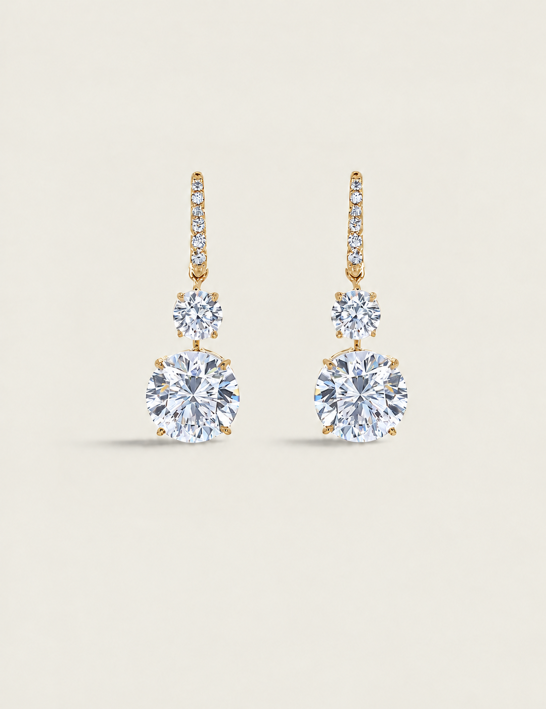 Brilliant Drop Earrings with Pavé Tops (10.40 TCW)