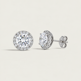 Diamond Halo Stud Earrings (3 TCW)